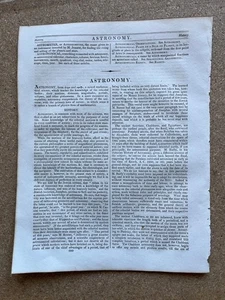 1828 Antique article on Astronomy with 8 original engravings - Picture 1 of 10