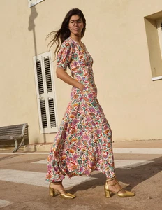 BNWT Boden Rosie Godet Tea Dress Size 14 R, Multi Oriental Paradise - Picture 1 of 7
