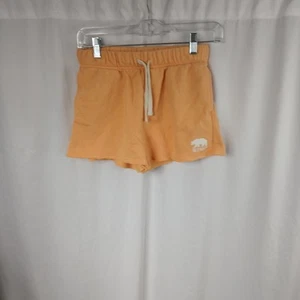 Old Navy Vintage Logo Drawstring Fleece Shorts Orange White Girls Size 10 - Picture 1 of 11