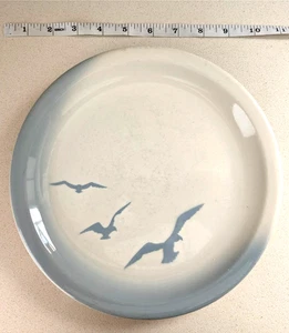 PLATO MCM VINTAGE: Plato de Cena Gaviotas Azul Blanco 10" Años 50 Wallace China - Imagen 1 de 2