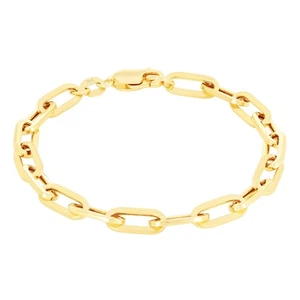 14k Yellow Gold Paperclip 2mm-7mm Chain Cable Rolo Bracelet Mens Womens 7" - 8" - Picture 1 of 77