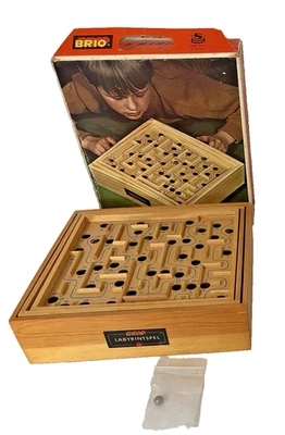 Vintage 70's Brio Labyrintspel (Labyrinth) Wooden Board Game From Sweden #31804 - Image 1 of 4