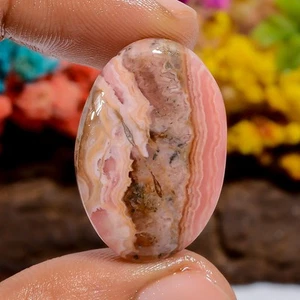 29 Ct. Natural Oval Rhodochrosite Spiritual Cabochon Loose Gemstone 28X18X4 mm - Picture 1 of 3