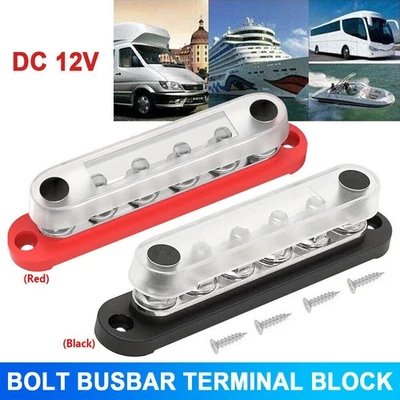Battery Bolt Busbar Terminal Distribution Block 180° DC 12V For Car Boat Truck - Image 1 of 4