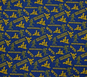 West Virginia University Fabric Mountaineers 46 x 41 - Picture 1 of 7