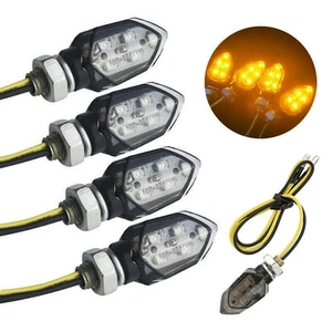 4x Miniblinker LED Microblinker Blinker Motorrad Schwarz Universal Wasserdicht - Bild 1 von 11