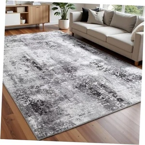 Modern Abstract Rugs for Living Room, 5'x7' Machine Washable Area Rug with Non - Picture 1 of 7