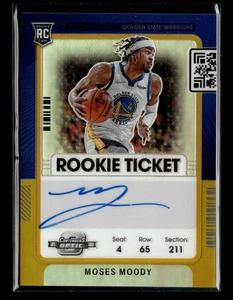 2021-22 Panini Contenders Optic Moses Moody Rookie Ticket Gold /10 Auto Warriors - Bild 1 von 2