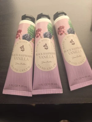 Bath & Body Works Black Raspberry Vanilla Hand Cream Lot of 3 – Shea Butter –  - Image 1 of 2