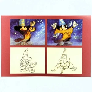Mickey Mouse Blank Notecard Sorcerer's Apprentice Fantasia Walt Disney Gallery - Picture 1 of 3