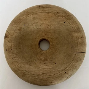 Antique Primitive Wooden Butter Churn Crock Lid Country Farmhouse 9” Round - Picture 1 of 8