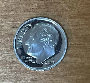 2000 S PP Roosevelt Groschen 90% Silber, Stempelglanz,   - Bild 1 von 4