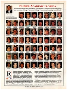 PRINT AD, 1990 Palmer Academy Florida 90's Tennis Training Kid Student Photos - Picture 1 of 1