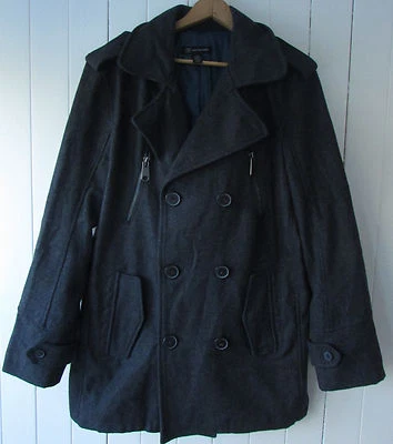 INC International Concepts Mens Peacoat Wool Blend Size L Charcoal Gray EUC - Image 1 of 4