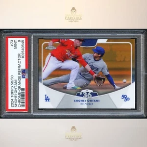 SHOHEI OHTANI 2024 Topps Chrome 50/50 SB-36 #73 Orange Refractor /25 PSA 9 - Picture 1 of 2