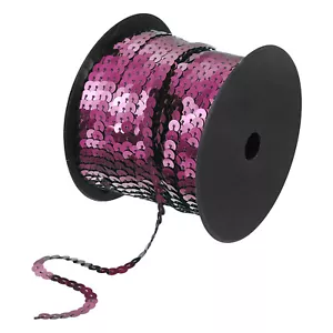 6mm 98Yds Sequins Trim, Crafts Strip on Strings for Fringe and Sewing, Burgundy - Picture 1 of 6