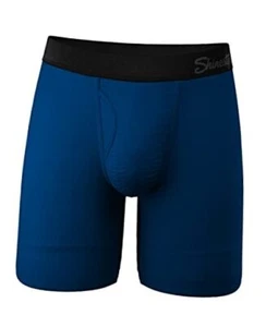 Hammock Support Long Leg Boxer Briefs for Men | Anti-Chafing, Medium Navy Blue - Picture 1 of 6
