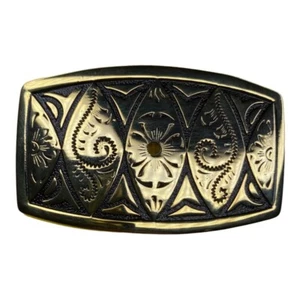 Fibbia per cintura vintage piccola oro con foro per conchiglie accessorio cowboy western - Foto 1 di 7