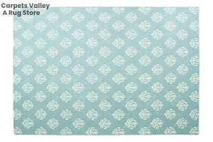Damask Blue, Hand-Tufted Wool Handmade Area Rug Carpet for Any Room - Picture 1 of 24