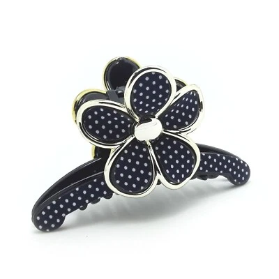 Garra pinza de pelo de mujer con gema de encaje floral 1 pieza (D26) (azul oscuro) azul oscuro Foto 1 de 4