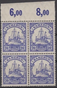 === Dt. Colonia CAMERÚN Mi. 23 cuatro bordes superiores **, gato. aprox. 48 € === - Imagen 1 de 1