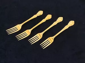 GOLDEN VERSAILLES GOLD ELECTROPLATE 1 SET OF 4 DINNER FORKS - Picture 1 of 8