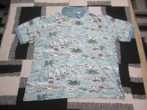 Big Dogs Hemd Herren XL blau Polo Beach Print Hawaii Resort Wear Freizeit Hund - Bild 1 von 7
