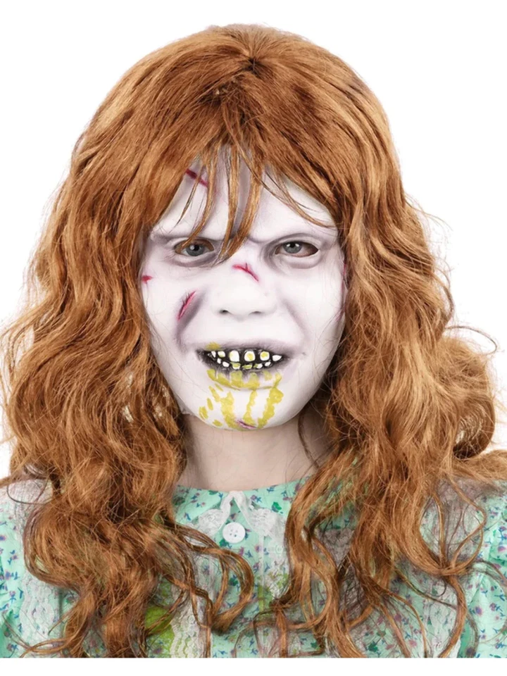 The Exorcist Regan Mask Adults Halloween Mask Fancy Dress Accessory Latex + Hair - Image 1 of 1
