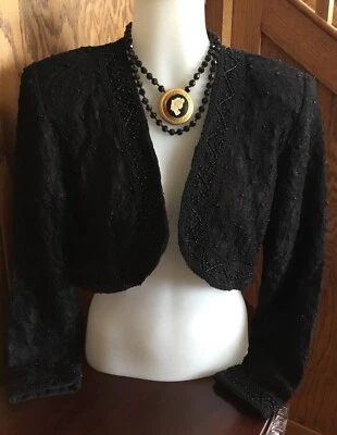 Brilliante от J.A. Whimsigoth Bolero куртка размер S кружева бисером винтажный - Изображение 1 из 4