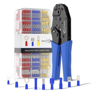 Crimpzange Kabelschuhe Flachstecker Quetschverbinder Flachsteckhülsen SET 700x - Bild 1 von 7