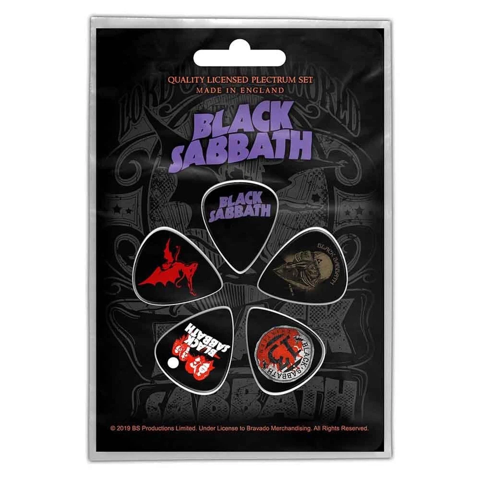 100% OFFICIAL MERCHANDISE Black Sabbath Plektrum 5er Pack ozzy osbourne *offiziell*