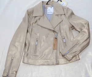 ! OAKWOOD Lederjacke Biker-Jacke Hellgold-Metallic Gr. M echtes Leder - NEU OVP - Bild 1 von 5