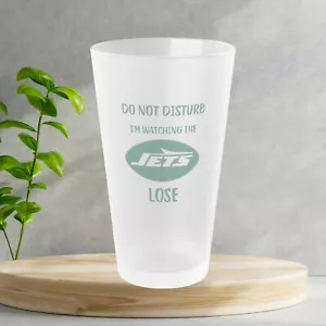New York Jets - Nicht stören Ich beobachte die Jets verlieren mattiertes Pint Glas 16oz - Bild 1 von 3