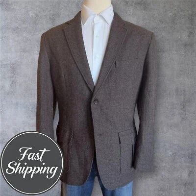 Blazer TASSO ELBA GRANDE 42-44 LANA Marrón Abrigo Deportivo Chaqueta Dos Botones Foto 1 de 4