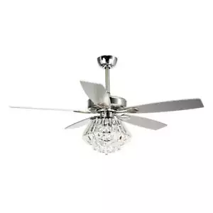 Ceiling Fan Zuniga Indoor Downrod Mount Crystal Chandelier Light Remote Control - Picture 1 of 8