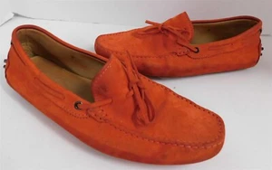 Mocasines de buceo Tod's Gommino naranja gamuza cuero Italia 9 - Imagen 1 de 7