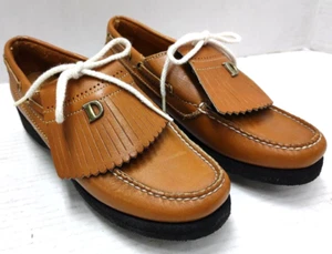 Vintage DEXTER Women's Leather Kiltie Golf Shoes Metal Spiked Cleat / US 6 M USA - Picture 1 of 14