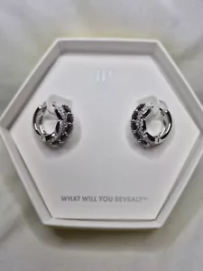 Bomb Party Earrings "A Life Well Lived" Black Onyx On Rhodium Plating - Picture 1 of 5