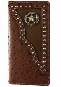 Billetera Star Para Hombre Occidental Plegable Libro de Cheques Estilo W011-1 Marrón - Imagen 1 de 4