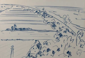 Fritz Zalisz Sorenbohm Sarbinowo Seebad Polonia expresionismo de Leipzig tiza - Imagen 1 de 6