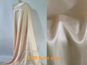 1 Yard Plain Satin Material For Clothing Lining Scarf Silky Charmeuse Fabric - Picture 1 of 39