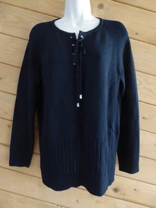 ST John Sport schwarzer Langarm Santana Strickpullover zum Binden am Hals S *repariert* - Bild 1 von 10