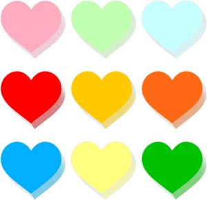 72 PCS Large Heart Paper Cutouts, 6 Inch Assorted Colors for Crafts and Decorati - Picture 1 of 12