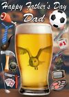 Barn Owl Bird Pint Father's Day Personalised Greeting Card A5 Pub Step-Dad PP166