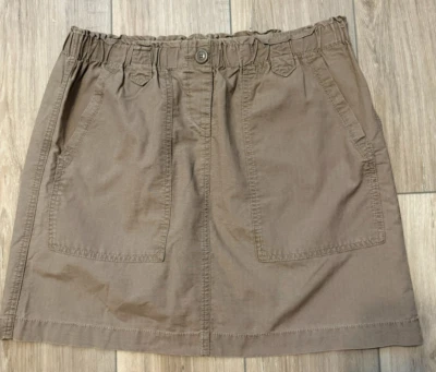 Tommy Hilfiger Falda Talla 10 Caqui 4 Bolsillos Cintura Elástica Corta Tirar Foto 1 de 4