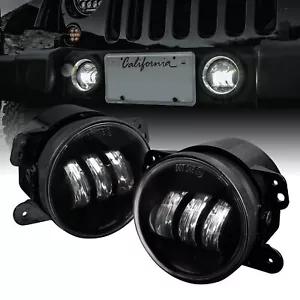 Jeep Wrangler JK JKU 2007-2018 4" LED Front Bumper Fog Lights Driving Lamps - Picture 1 of 8
