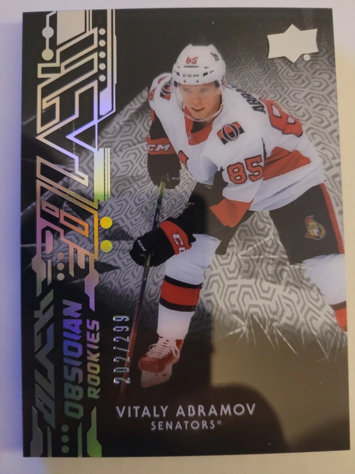 2019-20 SPx UD Black Obsidian Rookies /299 Vitaly Abramov #R-VA Rookie RC - Image 1 of 3