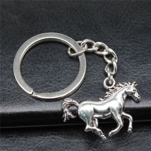 10 sets Tibetan Silver Charms Horse LUCKY KeyChains DIY C15315 - Picture 1 of 3
