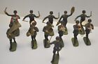 Elastolin Germany Military Soldier Marching Standing Band 12 Pc Figures Set