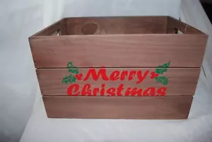 NUEVO Feliz Navidad Madera Caja de Leche Decoración Fiestas Granja 15x12 - Imagen 1 de 2